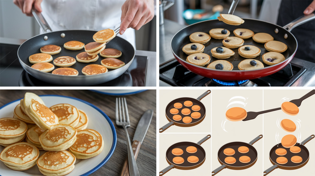 How to flip mini pancakes?