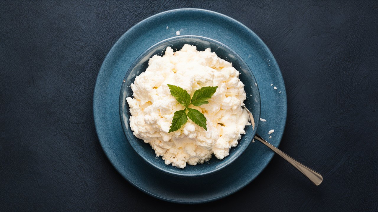 A creamy cottage cheese mixture being stirred in a saucepan, showcasing its texture and potential for use in various dishes like pasta or as a dip.